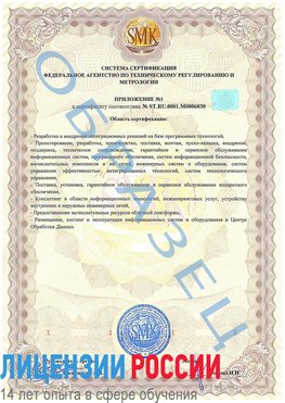 Образец сертификата соответствия (приложение) Усинск Сертификат ISO 27001